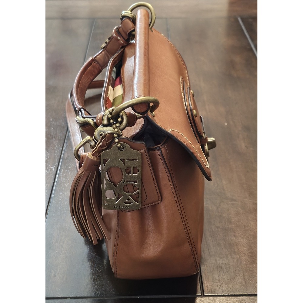 Coach Legacy Willis Brown Leather Crossbody Satchel Bag Turn Lock 19132 - Picture 3 of 11